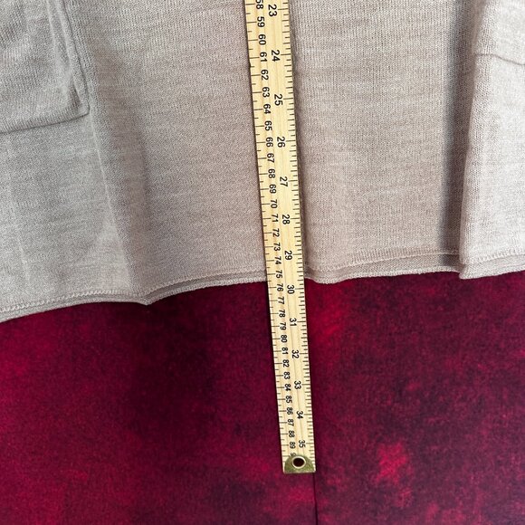 DENIM & CO WOMEN'S SWEATER, BEIGE, 2 POCKETS, V-NECK PULLOVER, OVERSIZE 2X - Picture 7 of 9